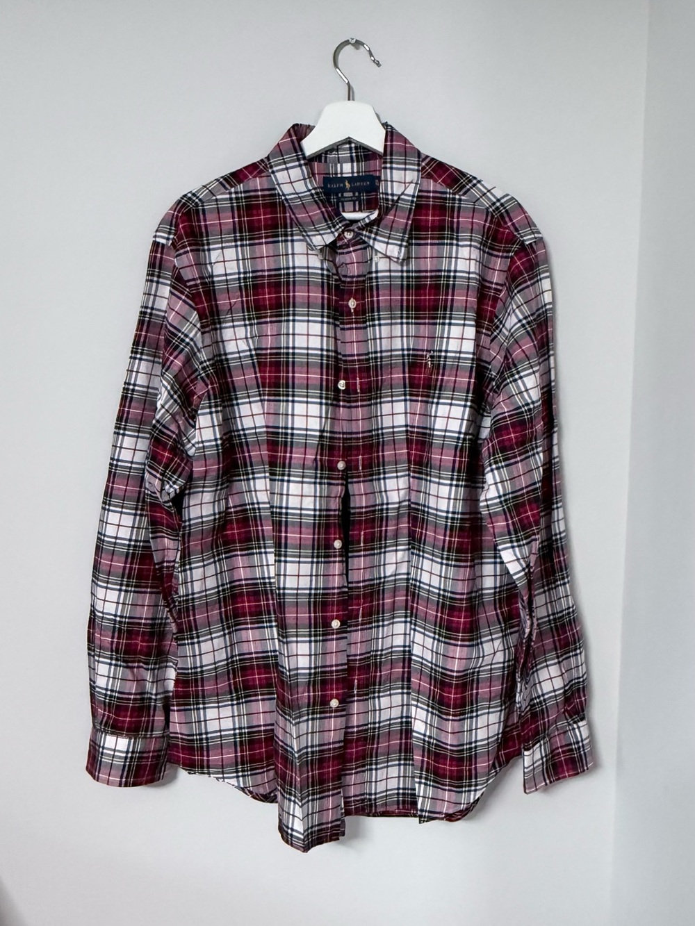 Ralph Lauren Classic Fit Men XL Plaid Cotton Button Down Shirt Workwear Office